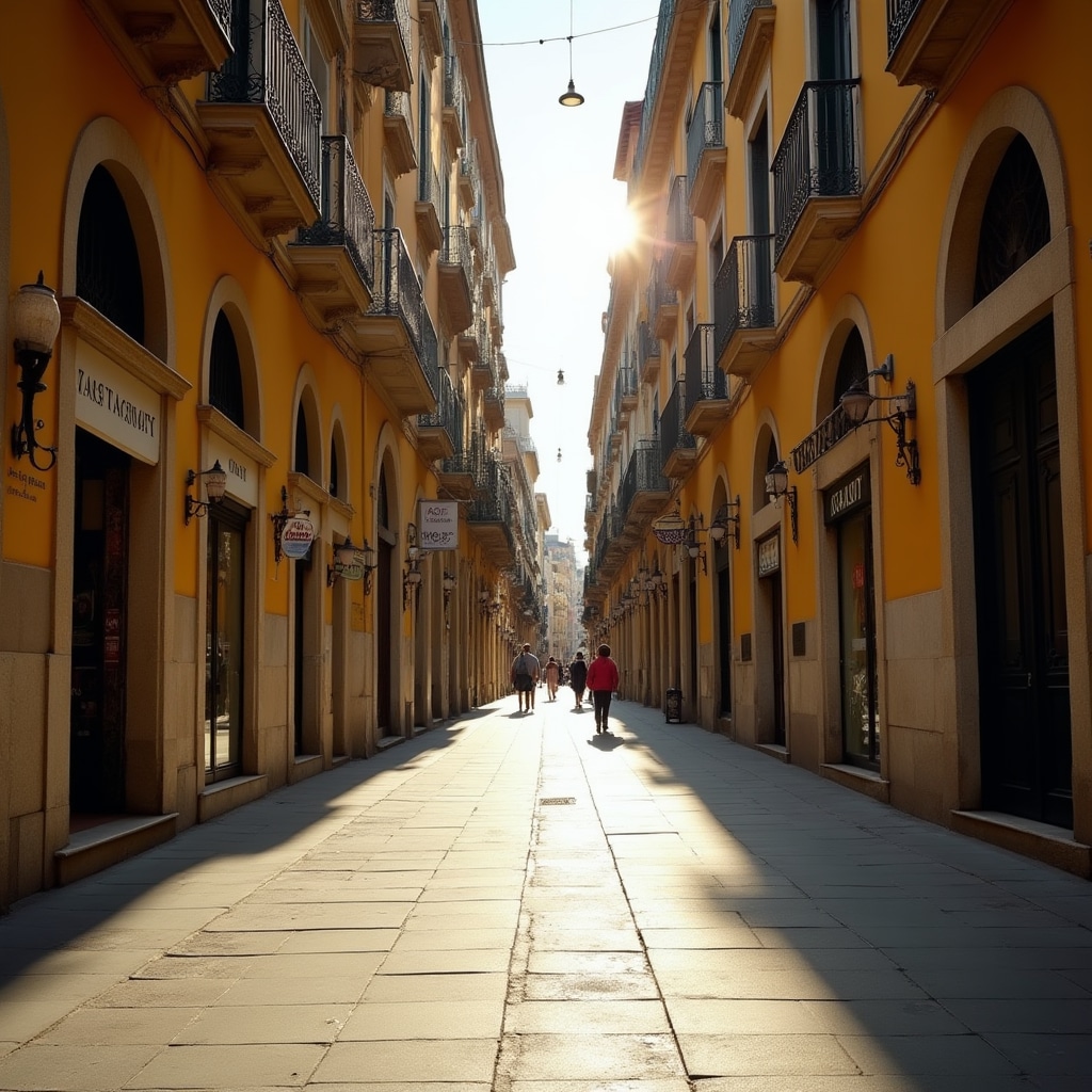Via commerciale nel centro di Napoli con negozi e passanti
