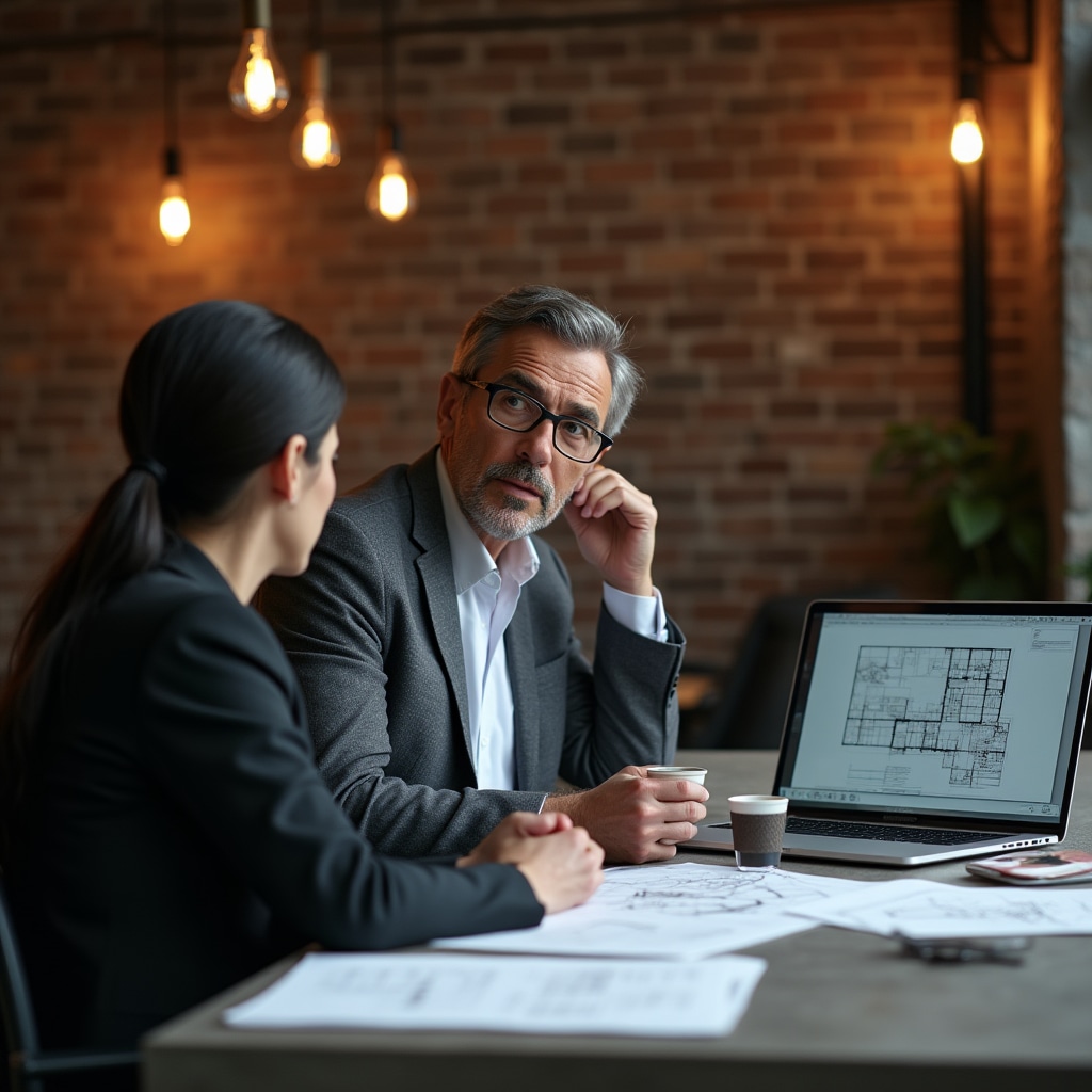 Consulente professionale in discussione con cliente presso scrivania moderna